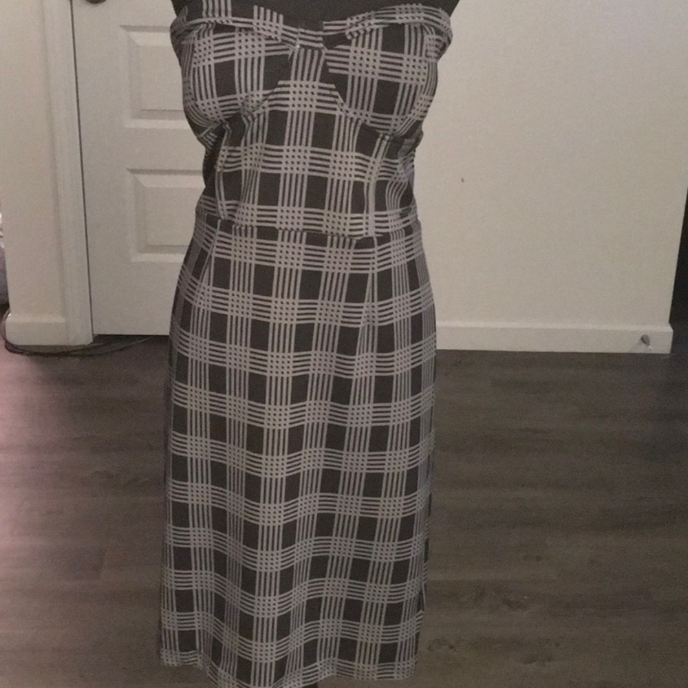 GUESS strapless bodycon  black and grey dress size Large